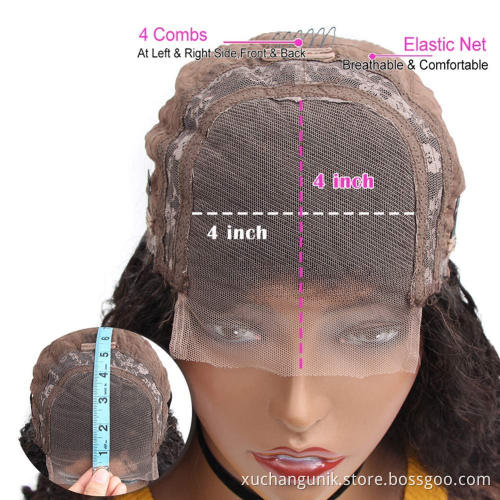 Wholesale Raw Indian Virgin Hair HD Lace Frontal Wig Women Curly Wig Full Swiss Lace Front Closure Human Hair Wig Kinky Curly